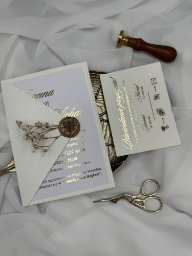 Zestaw zaproszeniowy z kartą RSVP i kopertą