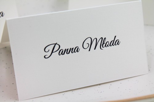 Otwarta klasyczna winietka – imię gościa na papierze 240g