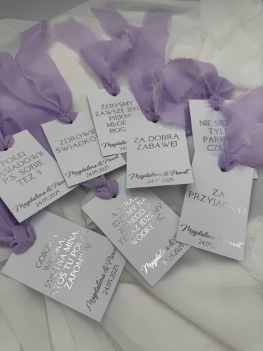 zawieszki ślubne na alkohol personalizowane srebrne – Rękodzieła by Blonde