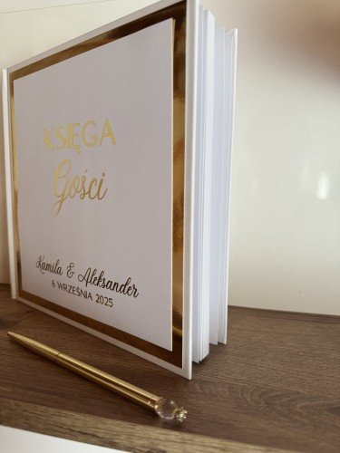 twarda oprawa Anti‑Scratch księga gości ślubnych
