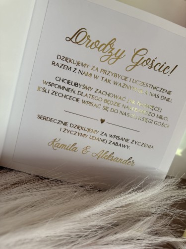księga weselna z personalizacją – podziękowanie