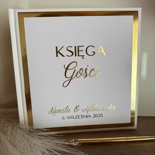 personalizowana księga gości weselnych 21x21 cm 100 stron