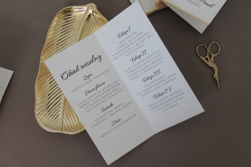 personalizowane menu weselne glamour DL