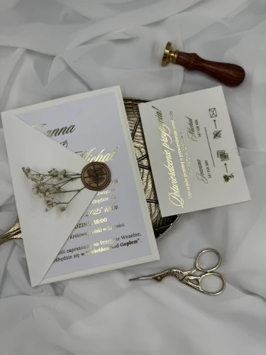 Zestaw zaproszeniowy z kartą RSVP i kopertą