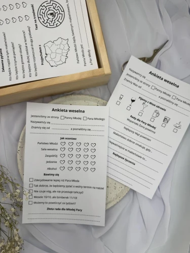 Personalizowana ankieta weselna – karta z pytaniem