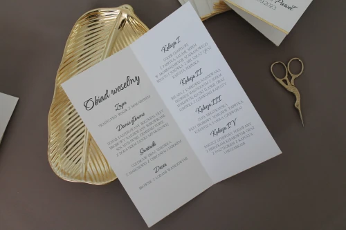 personalizowane menu weselne glamour DL