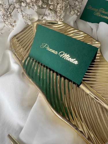 winietki ślubne butelkowa zieleń