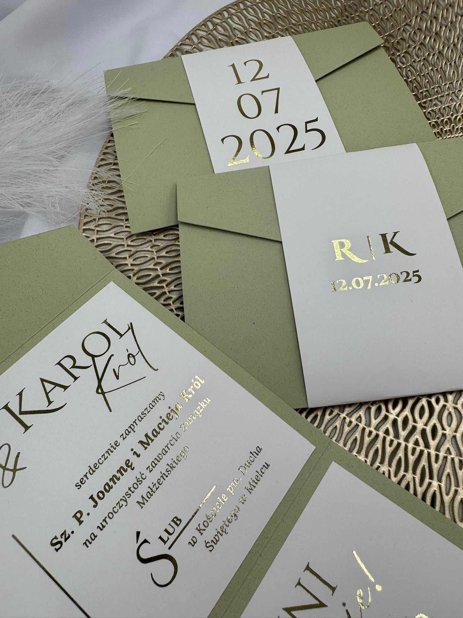 Zaproszenie ślubne folderowe KIWI – zielony folder