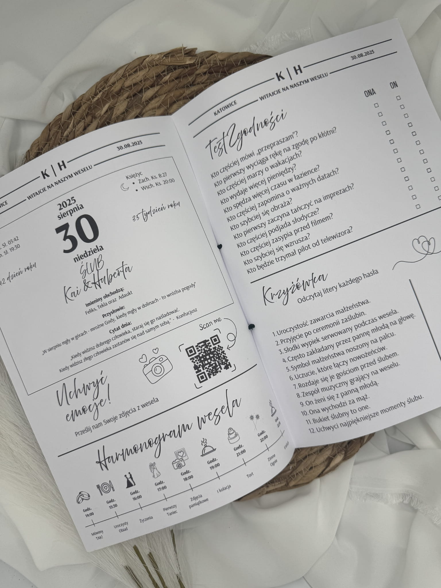 Personalizowana Gazetka Ślubna z wstążką