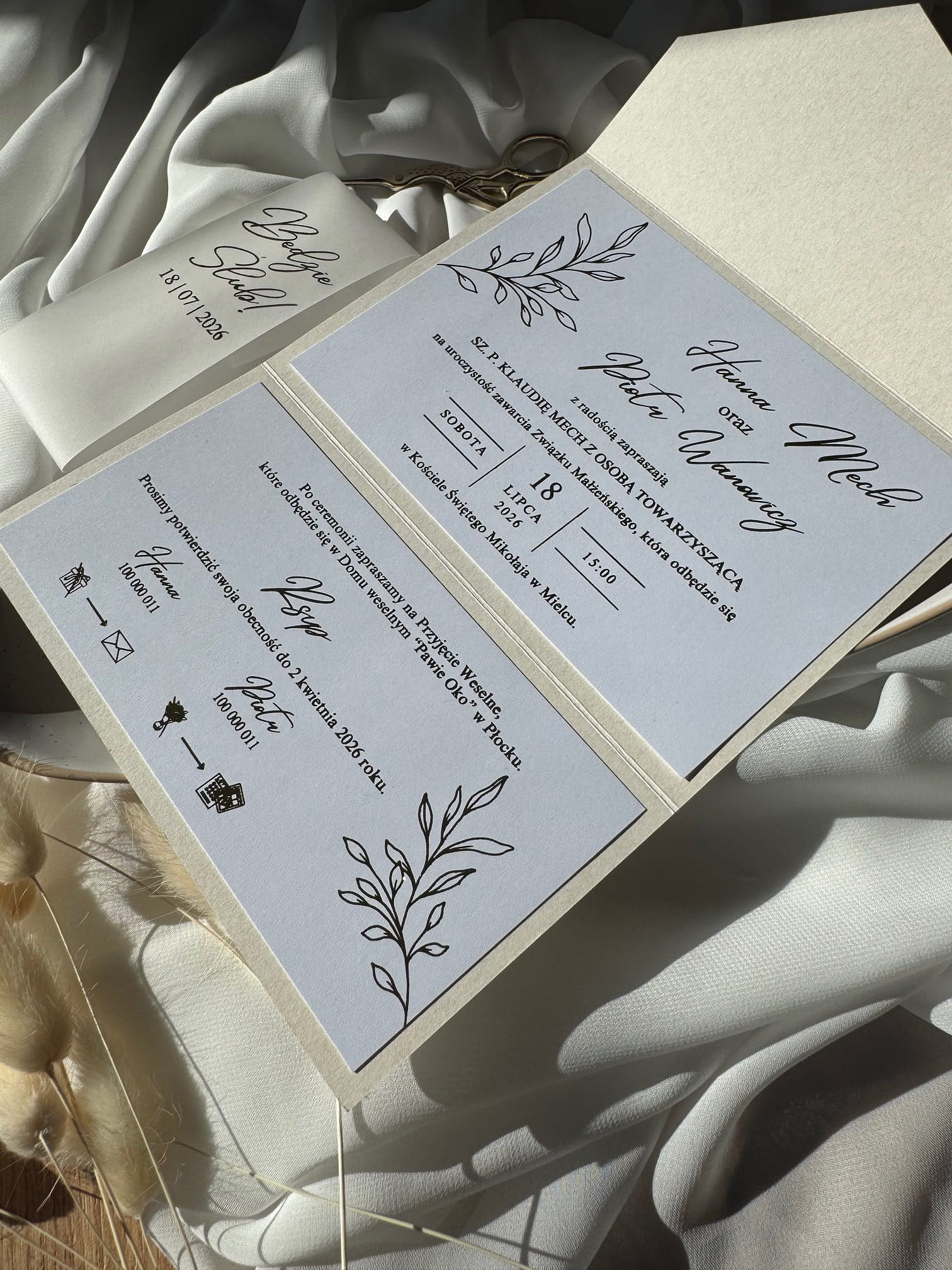 Zaproszenie ślubne Whisper folderowe