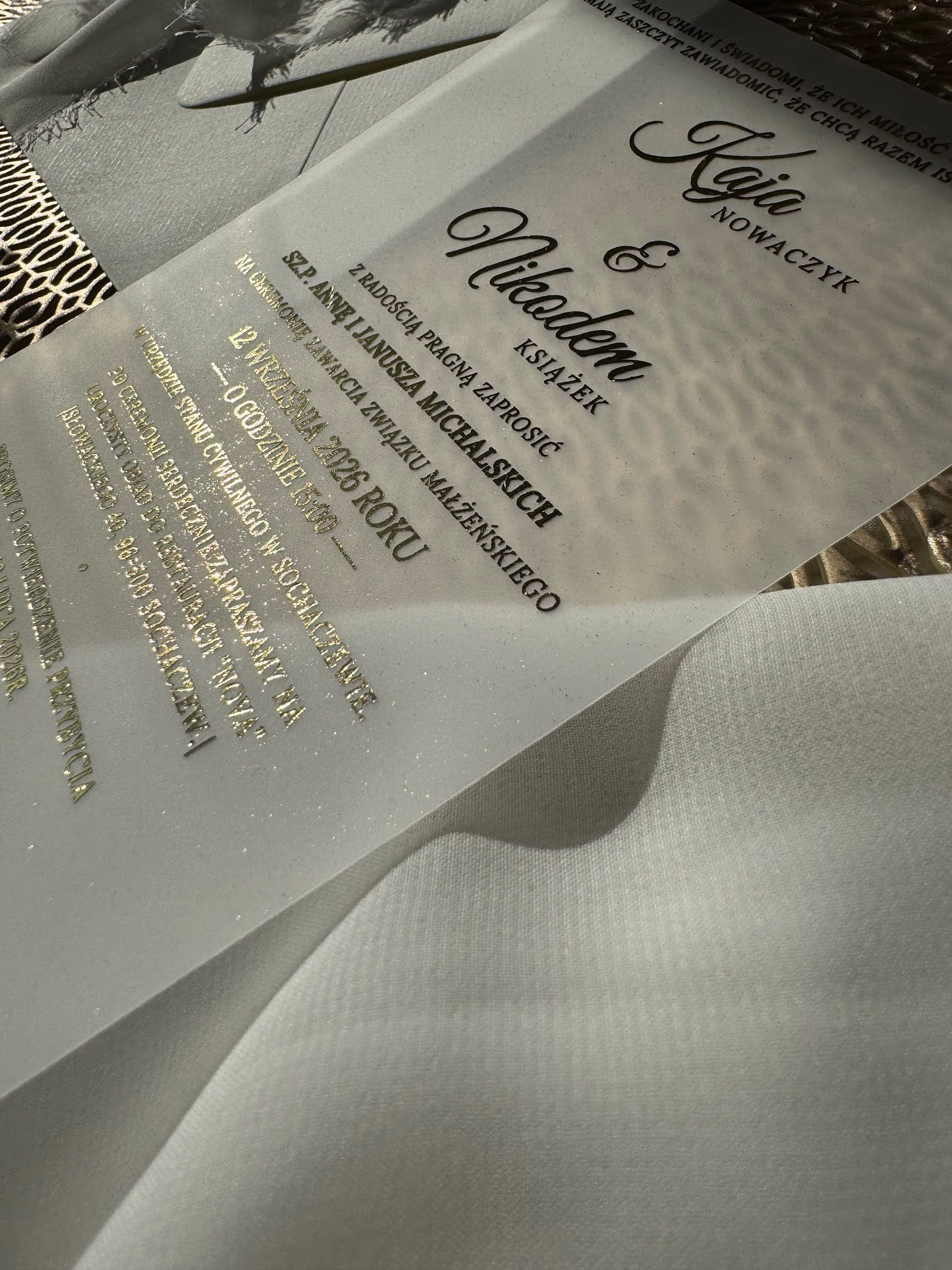 Zaproszenie ślubne Soft Luxury matowa folia